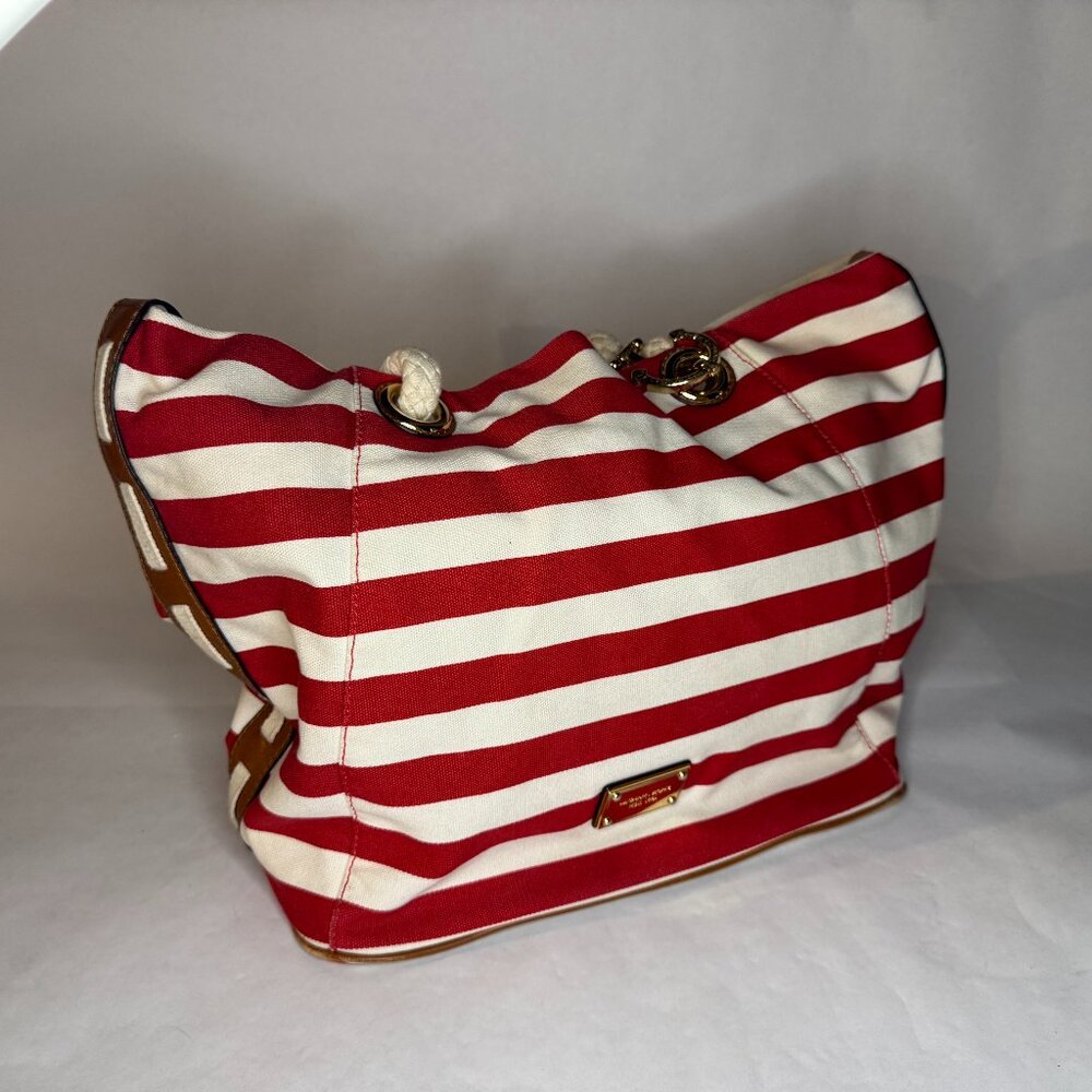 Michael Kors Bags | Michael Kors Red/White Striped Nautical Theme Tote